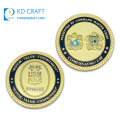 Moneda de desafío de seguridad militar 3d de muestra gratis chapada en oro de esmalte suave de aleación de zinc de metal personalizado de diseño único